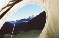 Typical view from the tent on a high altitude camping trek